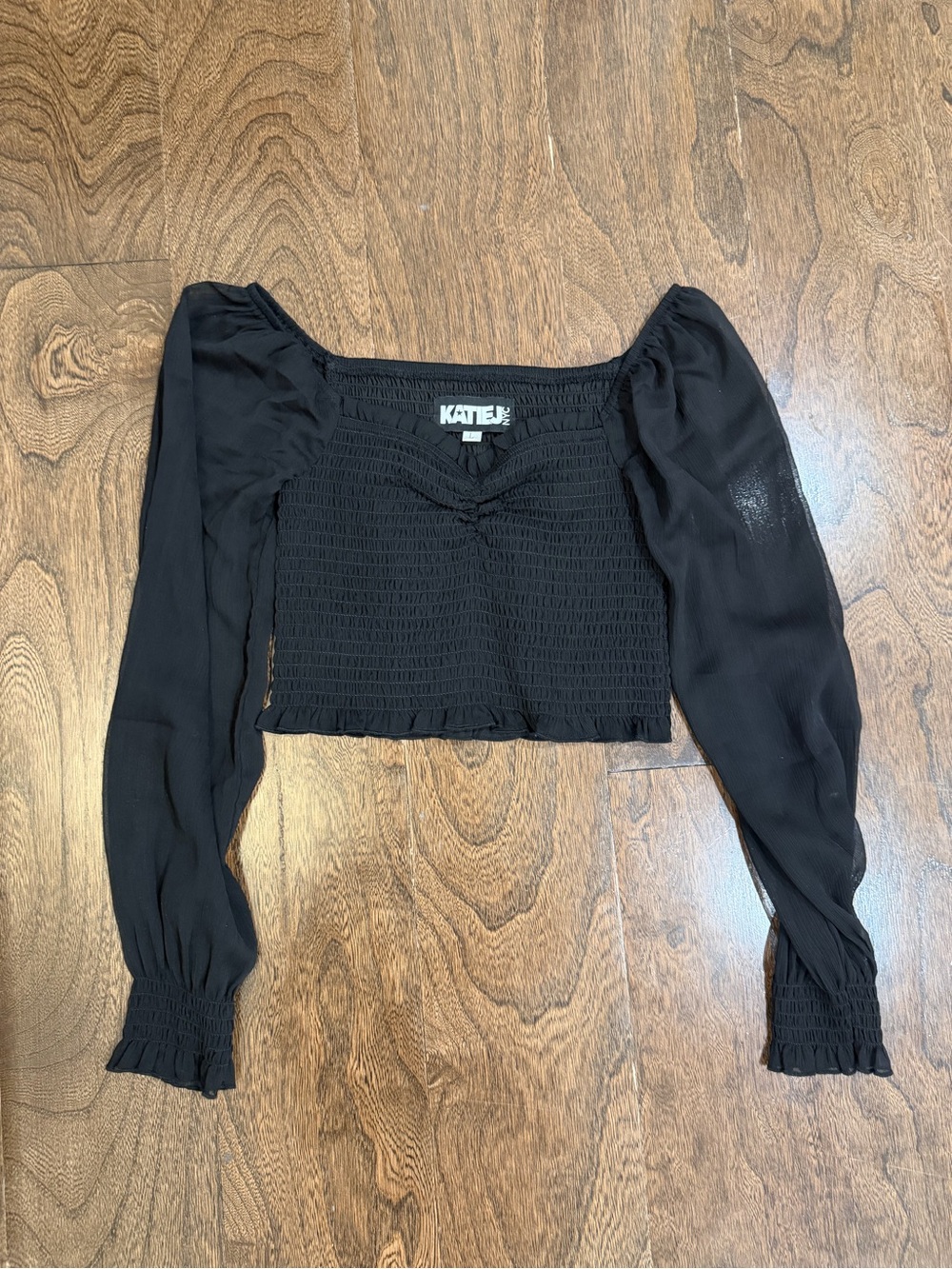 Katie J NYC Smocked Puff-Sleeve Girls Top